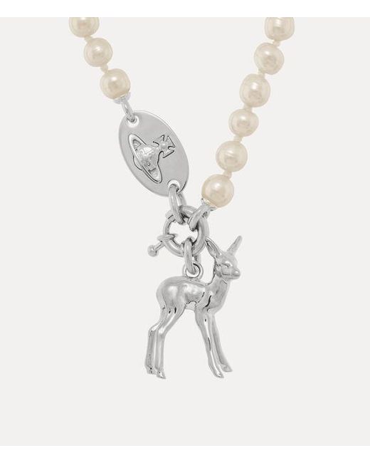 Vivienne Westwood White Monette Small Pearl Necklace Swarovski Pearls