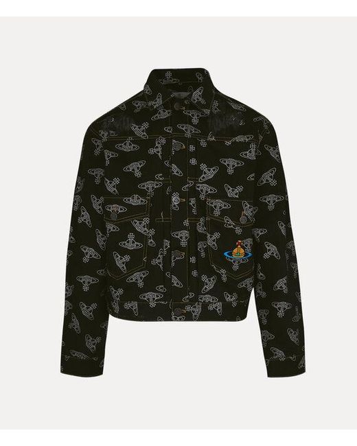 Vivienne Westwood Aw24-/Orbs Marlene Orb-Print Denim Jacket in