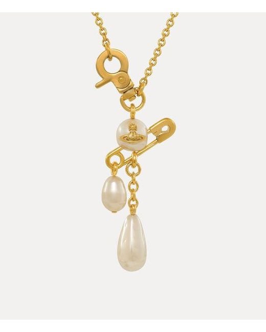 Vivienne Westwood Metallic Claude Small Necklace Pearls