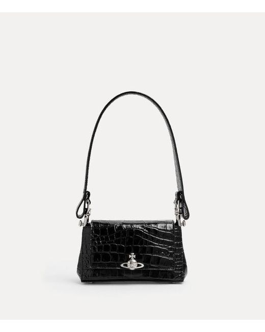 Vivienne Westwood White Hazel Small Handbag Emboss Croc Leather