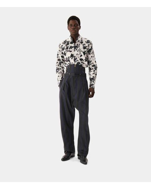 Vivienne Westwood White Two Button Krall Shirt Printed Poplin for men