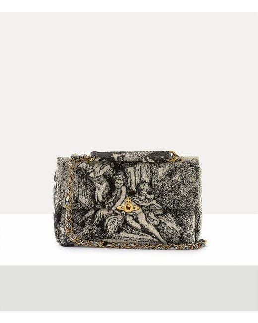 Vivienne Westwood Gray Anita Medium Chain Shoulder Bag Venus Wool Jacquard