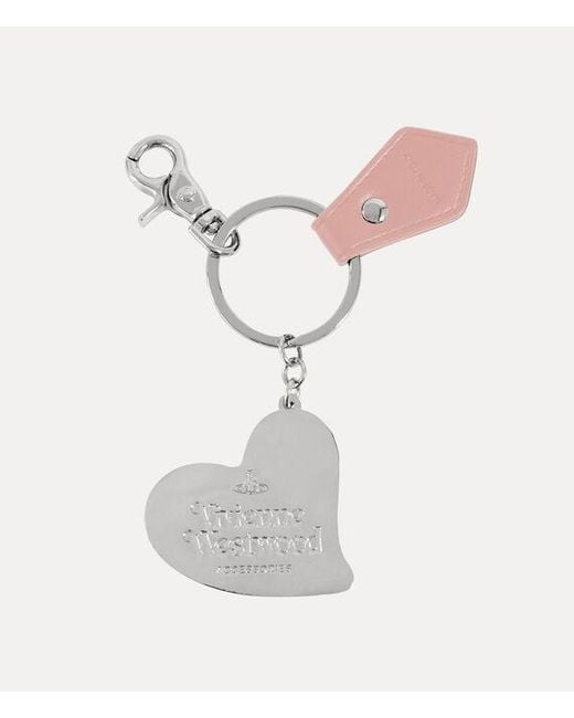 Vivienne Westwood Pink Orb Heart Keyring Metal