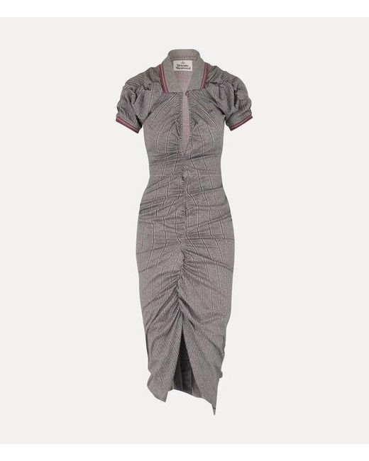 Vivienne Westwood Gray Pulling Dress Piquet Stripes