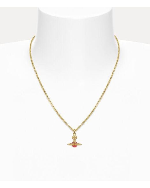Vivienne Westwood Metallic New Petite Orb Pendant Necklace Brass