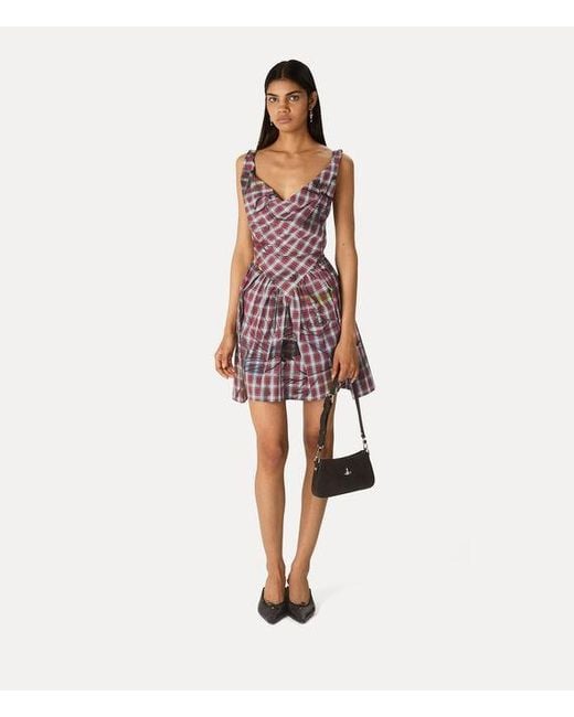 Vivienne Westwood Purple Mini Sunday Dress Printed Check
