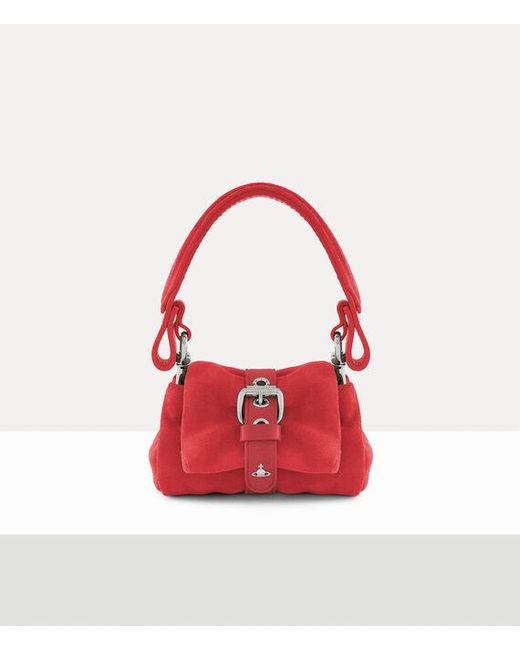Vivienne Westwood Red Hazel Treasure Charm Handbag Suede