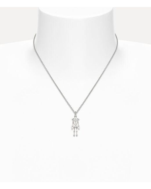 Vivienne Westwood White Issa Pendant Necklace Cubic Zirconia