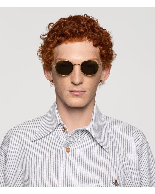Vivienne Westwood Green Leon Sunglasses Stainless for men