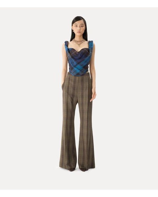 Vivienne Westwood Natural Wide Leg Trousers Dandy Hunt Check