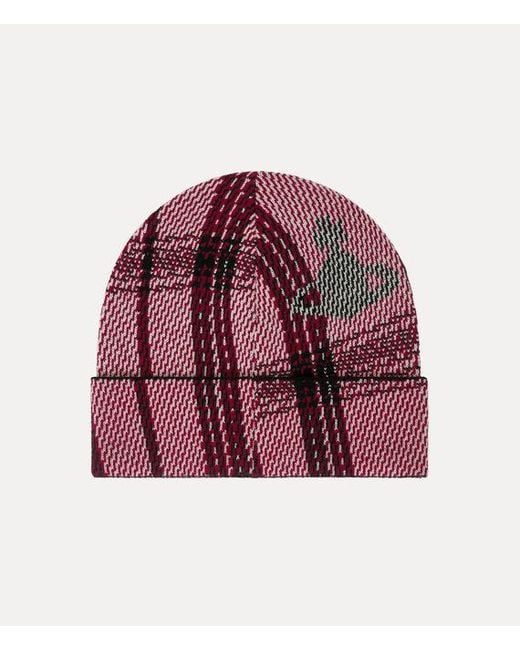 Vivienne Westwood Red Tartan Beanie Bi Tartan
