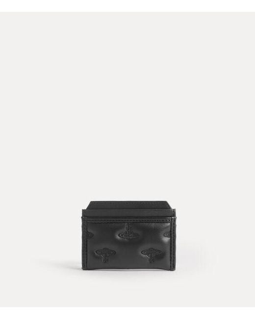 Vivienne Westwood Black Flat Card Holder Multi Orb Soft Pu