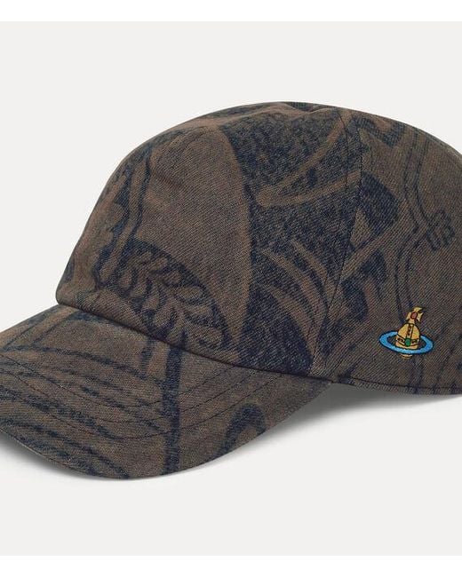 Vivienne Westwood Gray Baseball Cap Dirty Printed Denim