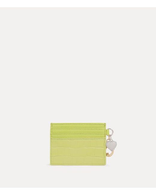 Vivienne Westwood Yellow Card Holder With Charms Emboss-Croc/Supple
