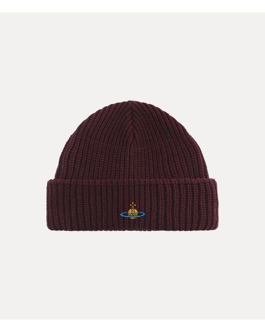 Vivienne Westwood Red Sporty Beanie Cotton Nylon Elastane
