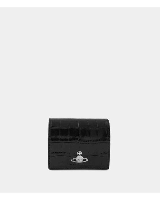 Vivienne Westwood Black Billfold Emboss Croc Leather