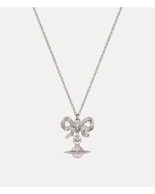 Vivienne Westwood White Octavie Pendant Necklace