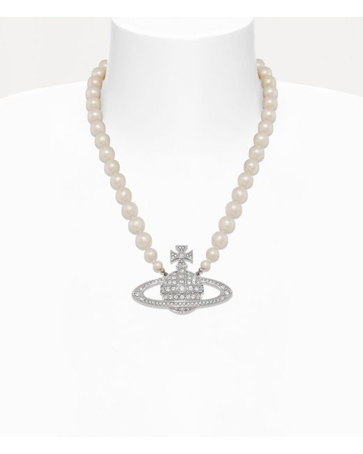 Vivienne Westwood White Man. Bas Relief Pearl Necklace for men