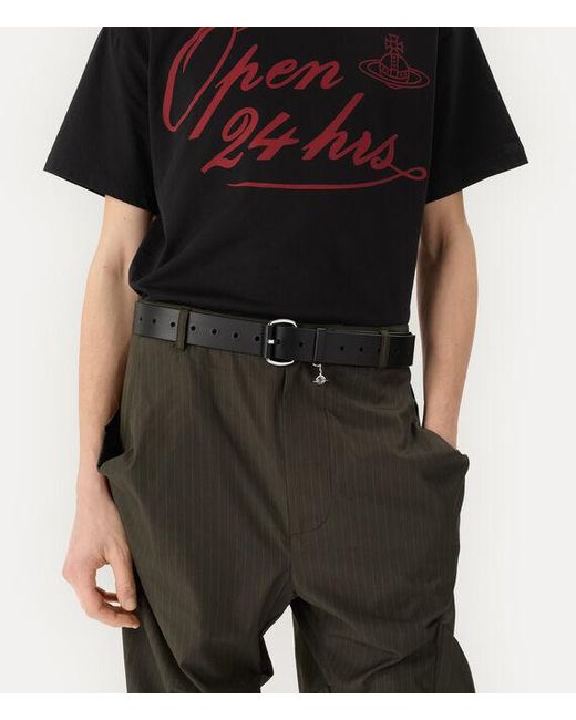 Vivienne Westwood Black Wide Alex Charm Belt Toledo Leather
