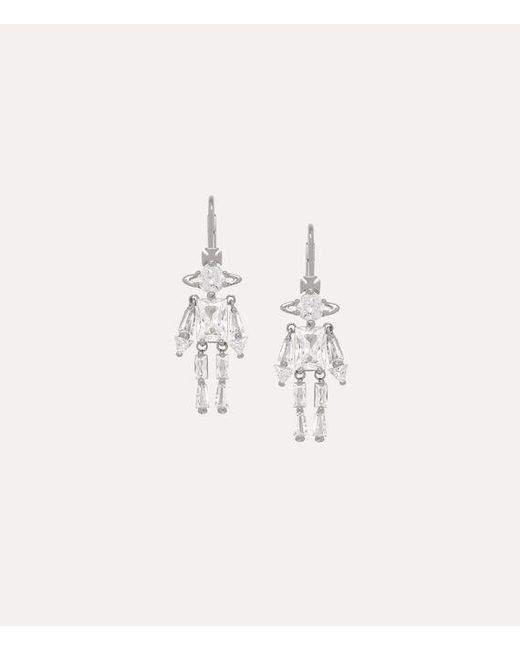 Vivienne Westwood White Issa Earrings Cubic Zirconia