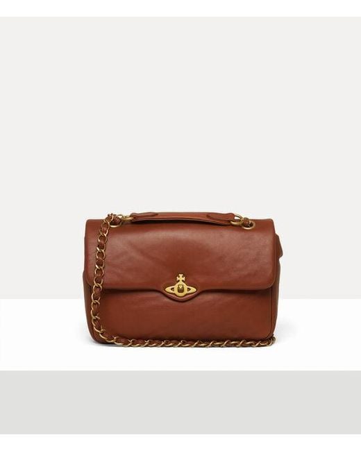 Vivienne Westwood Brown Anita Medium Shoulder Bag Aniline Leather