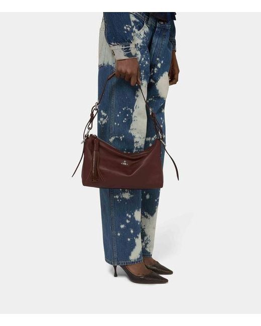 Vivienne Westwood Brown Emma Shoulder Bag Supple Leather
