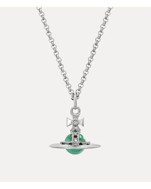 Vivienne Westwood White New Tiny Orb Pendant Necklace Cubic Zirconia