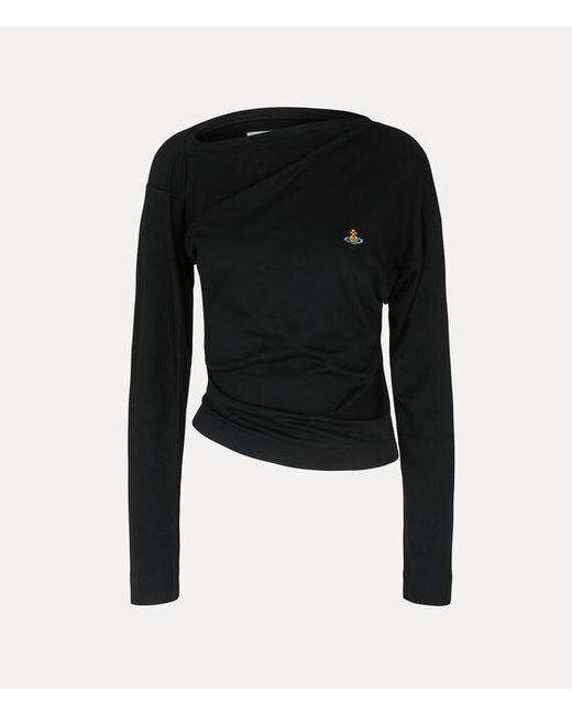 Vivienne Westwood Black Long Sleeve Hebo Top Rib Jersey