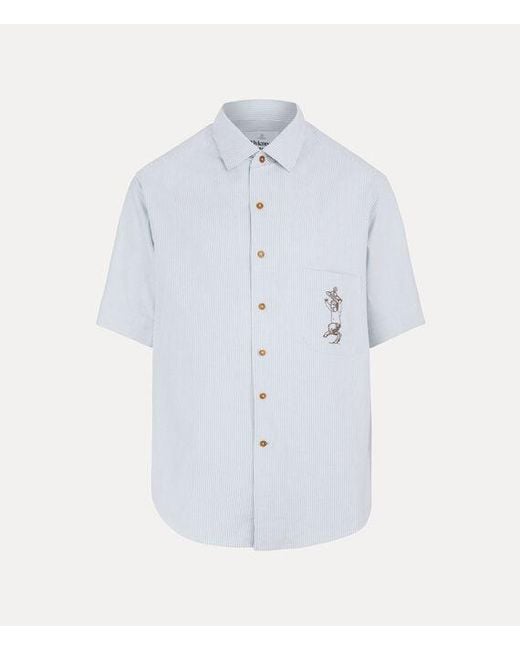 Vivienne Westwood Blue Bowling Shirt Classic Oxford Shirt for men