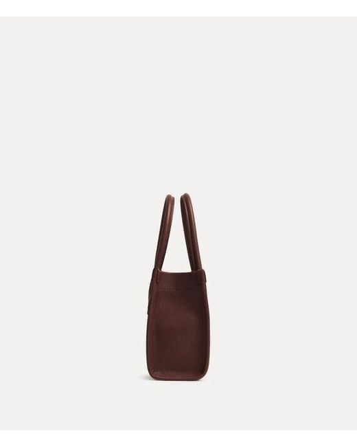 Vivienne Westwood Brown Troy Small Tote Crossbody Supple Leather