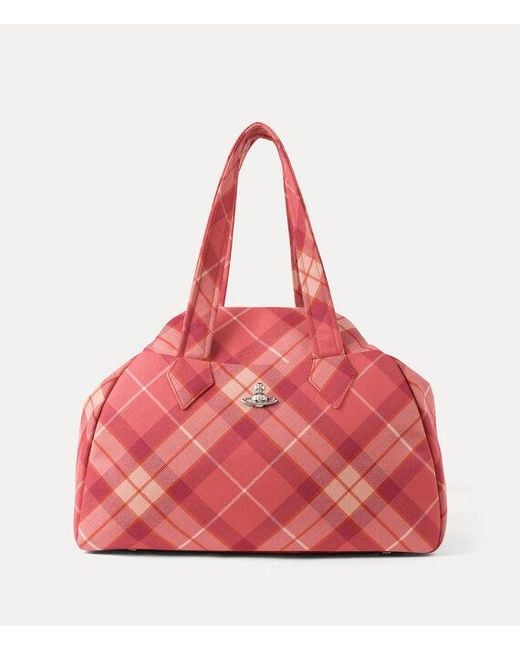 Vivienne Westwood Red Archive Large Yasmine Handbag Wool Tartan