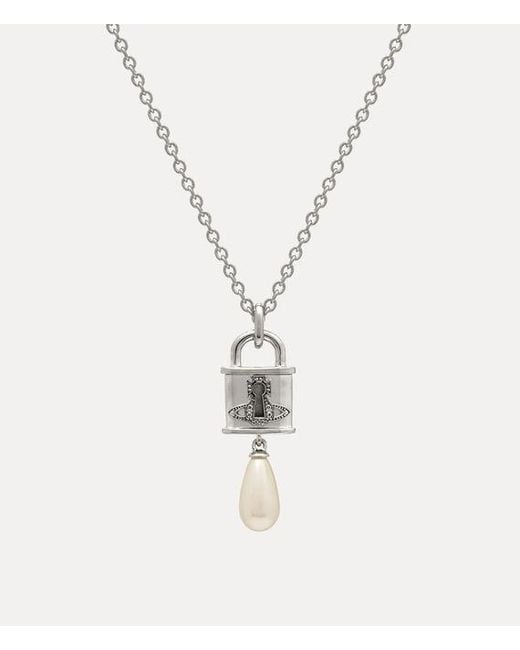 Vivienne Westwood White Celestia Small Pendant Necklace Swarovski Pearls