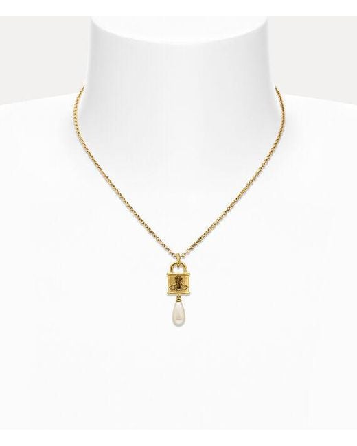 Vivienne Westwood Metallic Celestia Small Pendant Necklace Pearls
