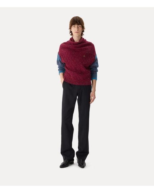Vivienne Westwood Red Romy High Neck Jumper Wool Alpaca Blend