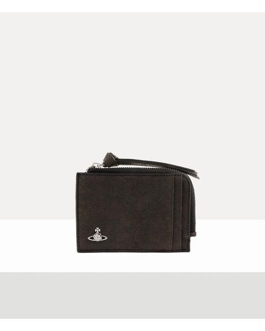 Vivienne Westwood Black Card Holder With Zip Leather