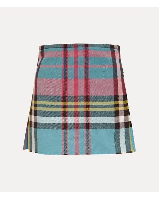 Vivienne Westwood Blue Worlds End Mini Kilt Tartan