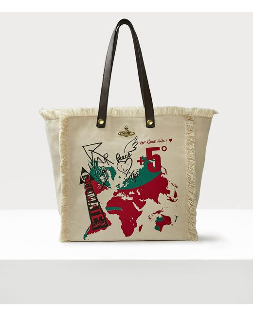 Vivienne Westwood World Map Utility Shopper Natural