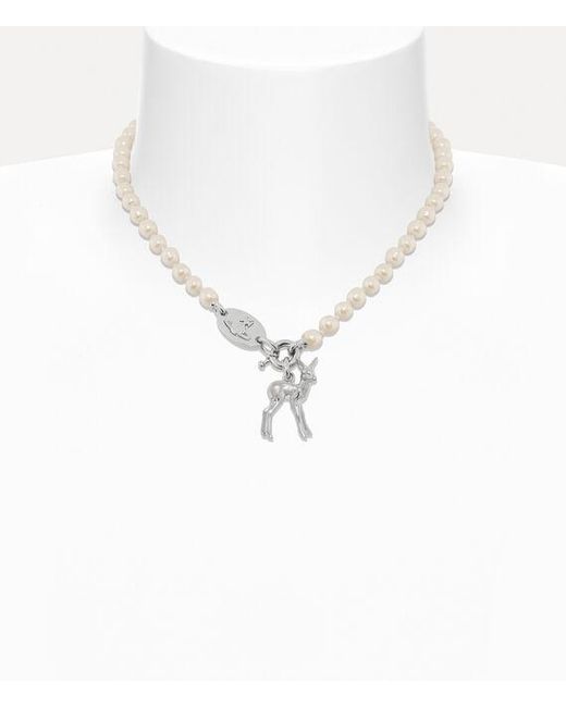 Vivienne Westwood White Monette Small Pearl Necklace Swarovski Pearls