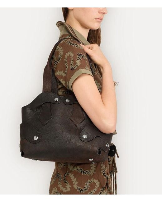 Vivienne Westwood Black Wilma Small Tote Leather