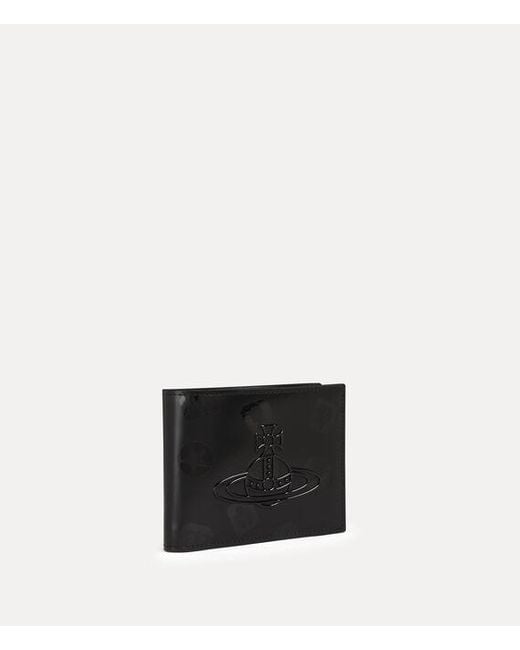 Vivienne Westwood Black Bifold Wallet Shiny Leather