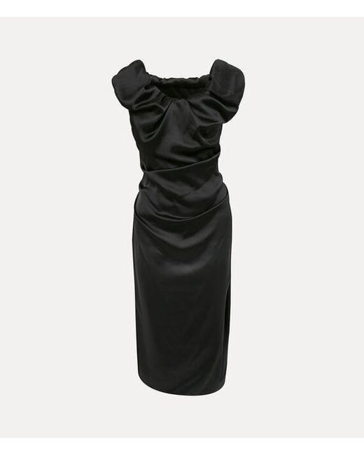 Vivienne Westwood Black Ginnie Amber Dress Charmeuse Satin