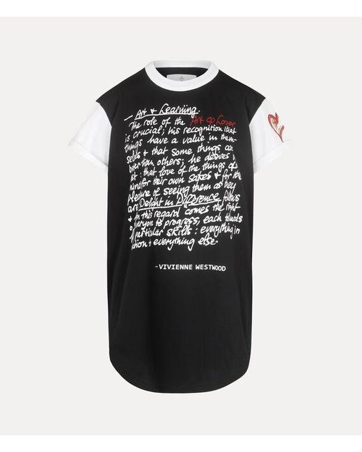 Vivienne Westwood Black Art Heart Longline T-Shirt Cotton