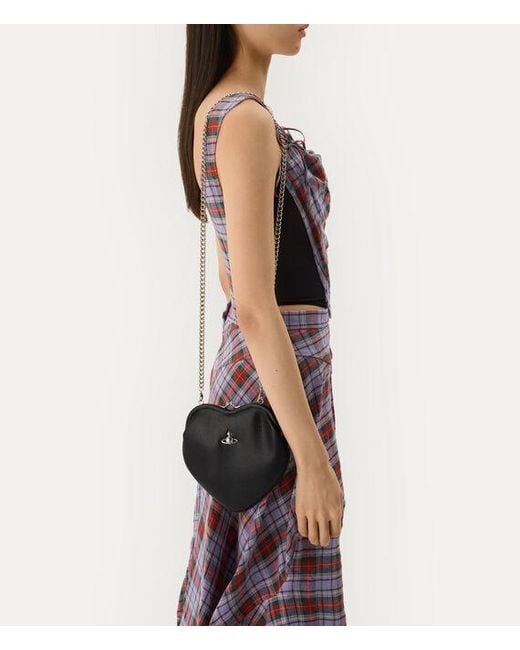 Vivienne Westwood Black Belle Heart Frame Purse Faux Leather