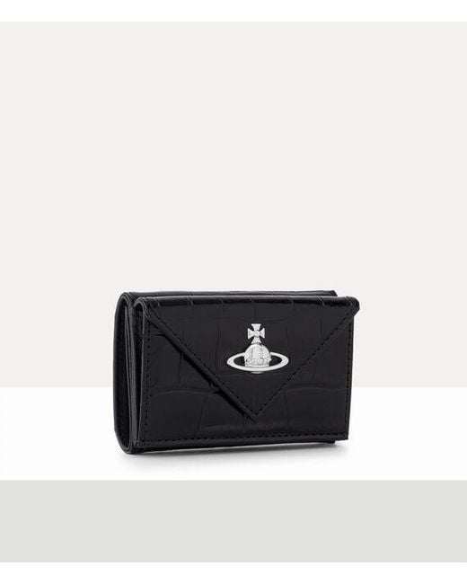 Vivienne Westwood White Envelope Billfold Emboss Croc Leather