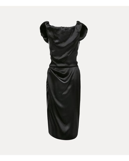 Vivienne Westwood Black Ginnie Amber Dress Charmeuse Satin