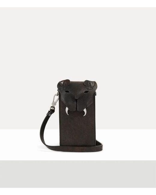 Vivienne Westwood Black Tiger Phone Bag Leather