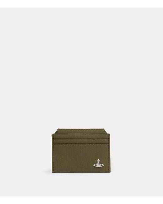 Vivienne Westwood Green Slim Card Holder Faux Leather