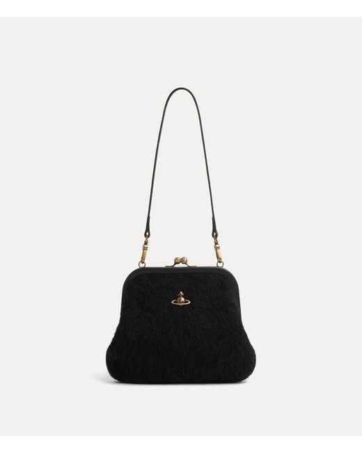 Vivienne Westwood Black Vivienne Clutch Mohair-Effect