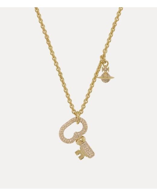 Vivienne Westwood Metallic Ovidia Long Pendant Necklace