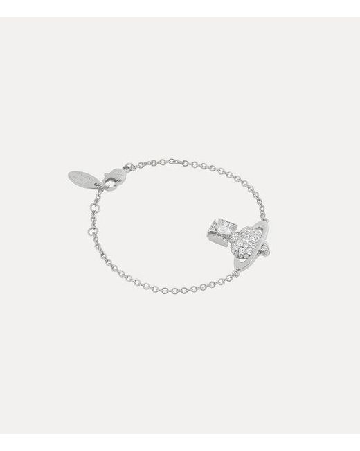 Vivienne Westwood White Valentine's Agnatha Bracelet Cubic Zirconia